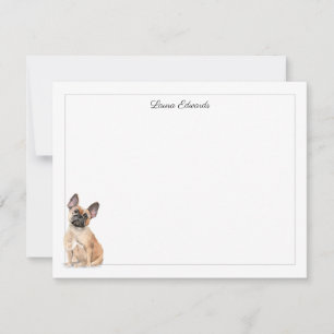 Frans Bulldog Gray Border Personalized Stationery Notitiekaartje