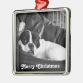 Frans Bulldog kerstversier gepersonaliseerd Metalen Ornament (Links)