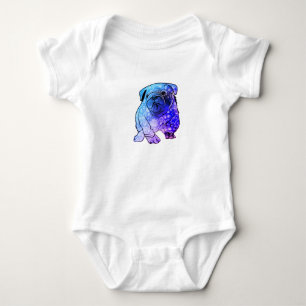 Frans Bulldog Mandala Art Jersey Bodysuit, wit Romper