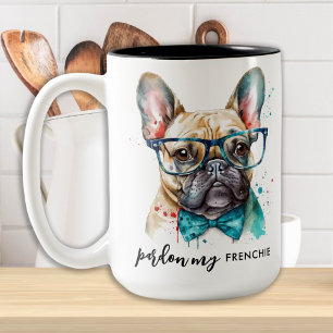 Frans Bulldog Pardon My Frenchie Cute Hondenliefhe Tweekleurige Koffiemok