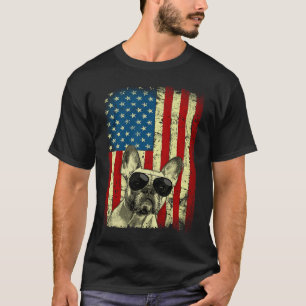 Frans Bulldog Patriotic USA Flag voor Frenchie Own T-shirt