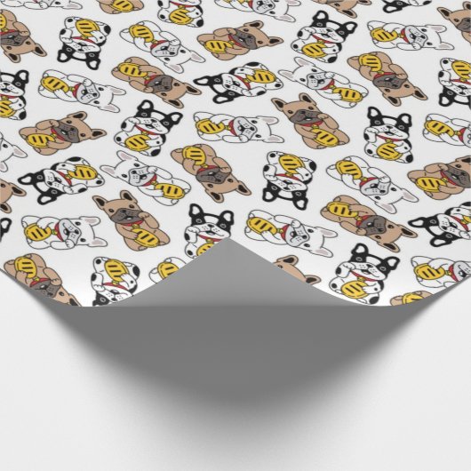 Frans Bulldog Pattern Cadeaupapier (Hoek)