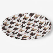 Frans Bulldog Pattern Papieren Bordje (Gekanteld)