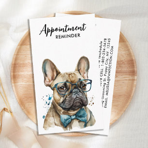 Frans Bulldog Personalized Dog Groomer Pet Sitter Afsprakenkaartje