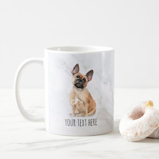 Frans Bulldog Personalized Mug Koffiemok (Met donut)