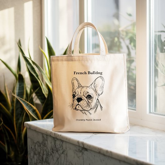 Frans Bulldog Portrait Grote Tote Bag