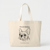 Frans Bulldog Portrait Grote Tote Bag (Voorkant)