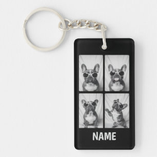 Frans Bulldog-portret gepersonaliseerd Sleutelhanger