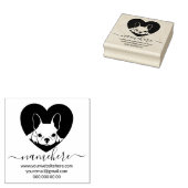 Frans Bulldog Puppy Face Rubberstempel (Gestempeld)