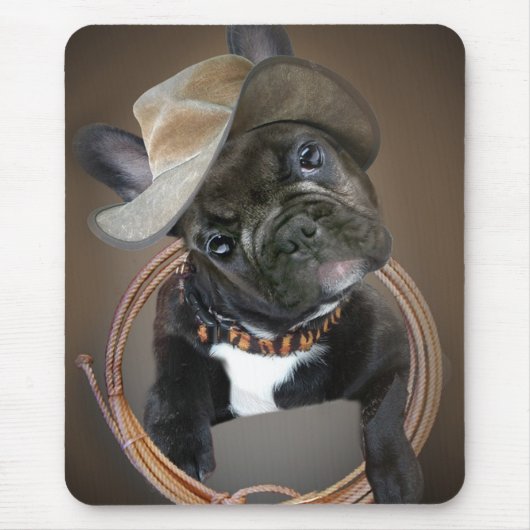 FRANS BULLDOG RODEO CHAMP MOUSEPAD MUISMAT (Voorkant)