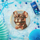 Frans Bulldog schilderij portret Papieren Bordje (Feest)