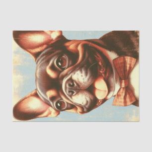  Frans Bulldog schilderij portret Tissuepapier