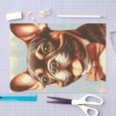  Frans Bulldog schilderij portret Tissuepapier (Craft)