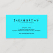 Frans Bulldog silhouette blauwgroen Visitekaartje (Achterkant)