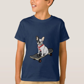 Frans Bulldog Skateboarding Child's T-shirt