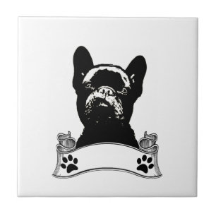 Frans Bulldog Stencil gepersonaliseerd Tegeltje
