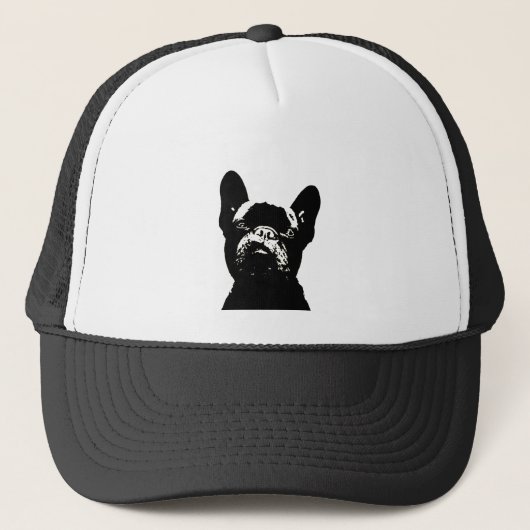 Frans Bulldog Stencil-ontwerp Trucker Pet (Voorkant)