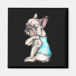 Frans Bulldog Tattoo Ik hou van mama Funny Dog Moe Magneet