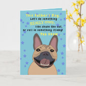 Frans Bulldog Vaderdag Funny Dog Dad Animal Kaart (Gele Bloem)