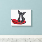 Frans bulldogcanvas canvas afdruk (Insitu (Houten vloer))