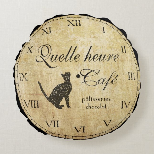  Frans Café Klok Kussen (Voorkant)