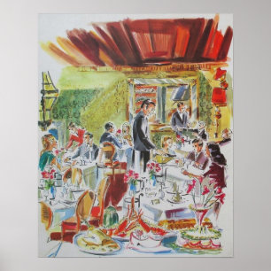 Frans Café uit de jaren zestig Poster