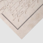 Frans Calligrafie Handschrift Script Parchment Tissuepapier (Detail)