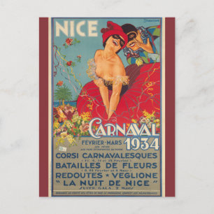  Frans carnaval Nice 1934 Briefkaart