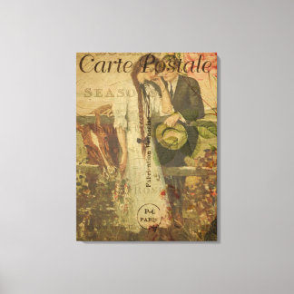 Frans "Carte Postale" Canvas Afdruk