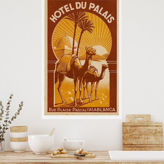  Frans-Casablanca-reisposter Poster (Keuken)