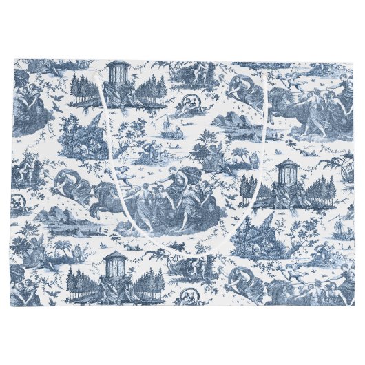 Frans Chariot Dawn Toile de Jouy-Blue Groot Cadeauzakje (Achterkant)