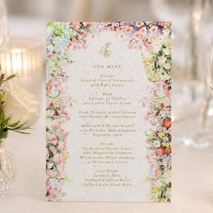 frans chateau bloemrijke lente bruiloft 5 x 7 menu
