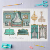  Frans Chateau Mint Doll House ontkoppeling Tissuepapier (Craft)