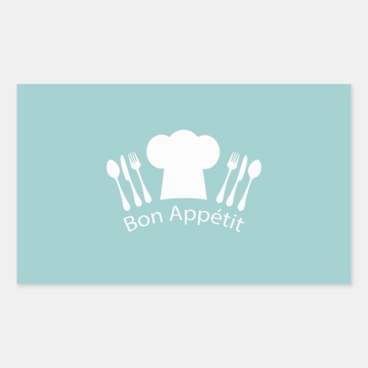 Frans Chef Bon Appetit Restaurant of Kitchen Rechthoekige Sticker (Voorkant)