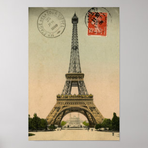 Frans Chic Eiffel Tower Paris Briefkaart Poster