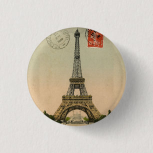 Frans Chic Eiffel Tower Paris Briefkaart Ronde Button 3,2 Cm
