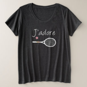 Frans Chic J-adore Tennis Player Design Grote Maat T-shirt