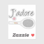 Frans Chic J-adore Tennis Player Retro Design Sticker (Vel)