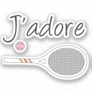 Frans Chic J-adore Tennis Player Retro Design Sticker
