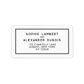 Frans chique minimale retour adres bruiloft etiket (Voorkant)