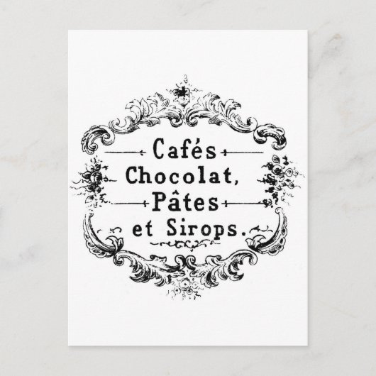 frans chocoladeontwerp voor typografie briefkaart (Voorkant)
