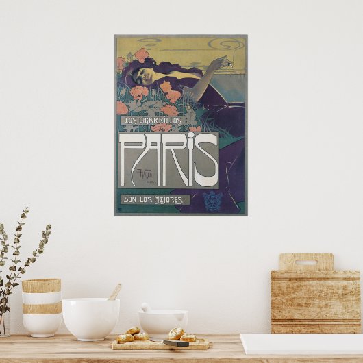  Frans Cigarrette Advertisement Paris Poster (Keuken)