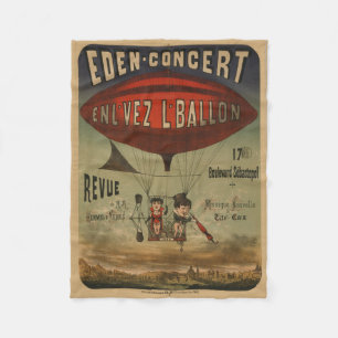 Frans circus Poster van twee artiesten in luchtsch Fleece Deken