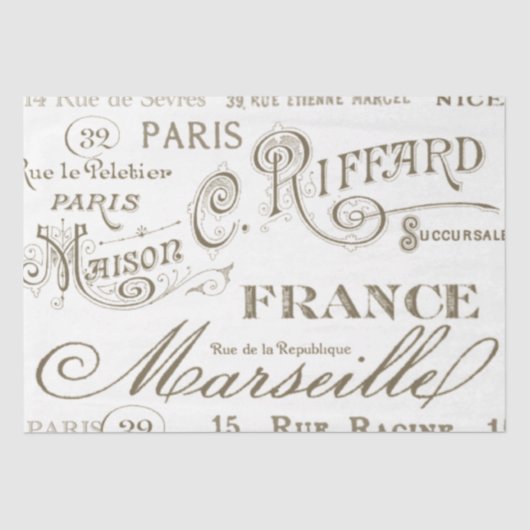  Frans City Names Paris Tissue Paper Tissuepapier (Voorkant)