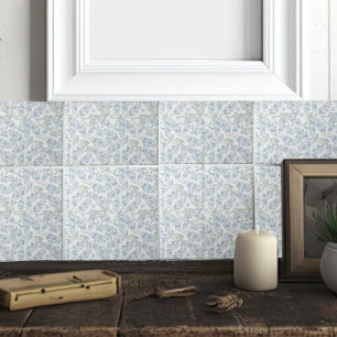 Frans Cottage Sage Groen Blauw Bloemen Tegeltje