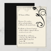 Frans Deco Roos Black Cream Jubileum Kaart (Voorkant / Achterkant)