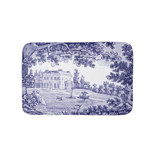 Frans Decor Blue Toile Badmat (Voorkant)