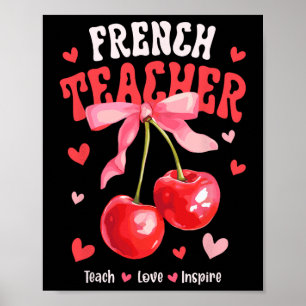 Frans docent geeft liefde inspireert kersen coquet poster