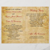 Frans Eiffel tower red folded Wedding Programme (Achterkant)