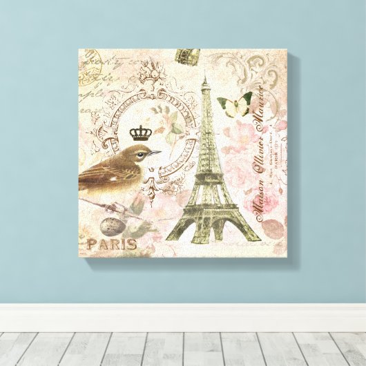  Frans Eiffeltoren uitgerekt canvas (Insitu (Houten vloer))